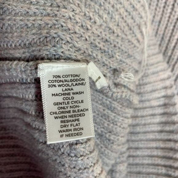 LOFT Lou & Grey Gray Ribbed Knit Sweater | V-Neck Long Sleeve Women’s Small - Picture 7 of 10